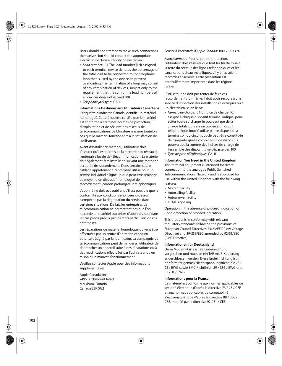 Apple PowerBook G4 (17-inch, Double Layer Super Drive) User Manual | Page 102 / 112