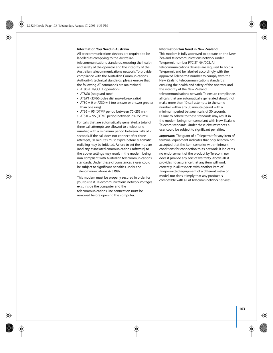 Apple PowerBook G4 (17-inch, Double Layer Super Drive) User Manual | Page 103 / 112