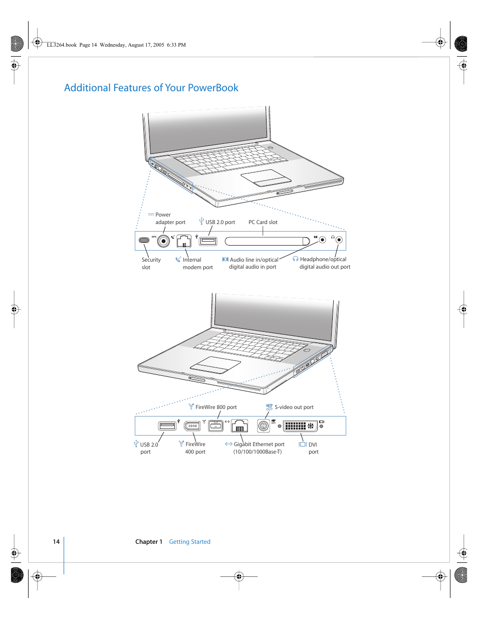 Additional features of your powerbook | Apple PowerBook G4 (17-inch, Double Layer Super Drive) User Manual | Page 14 / 112