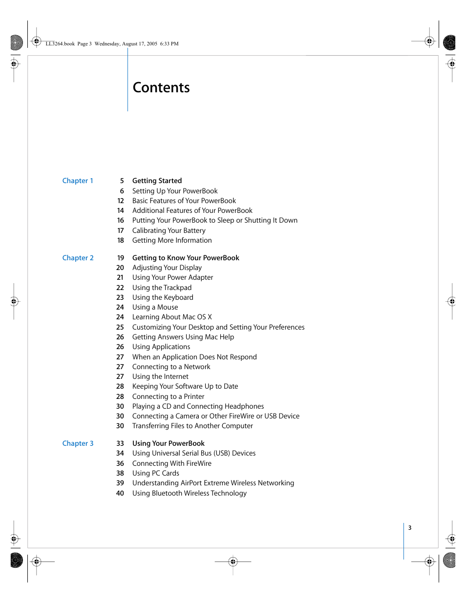 Apple PowerBook G4 (17-inch, Double Layer Super Drive) User Manual | Page 3 / 112