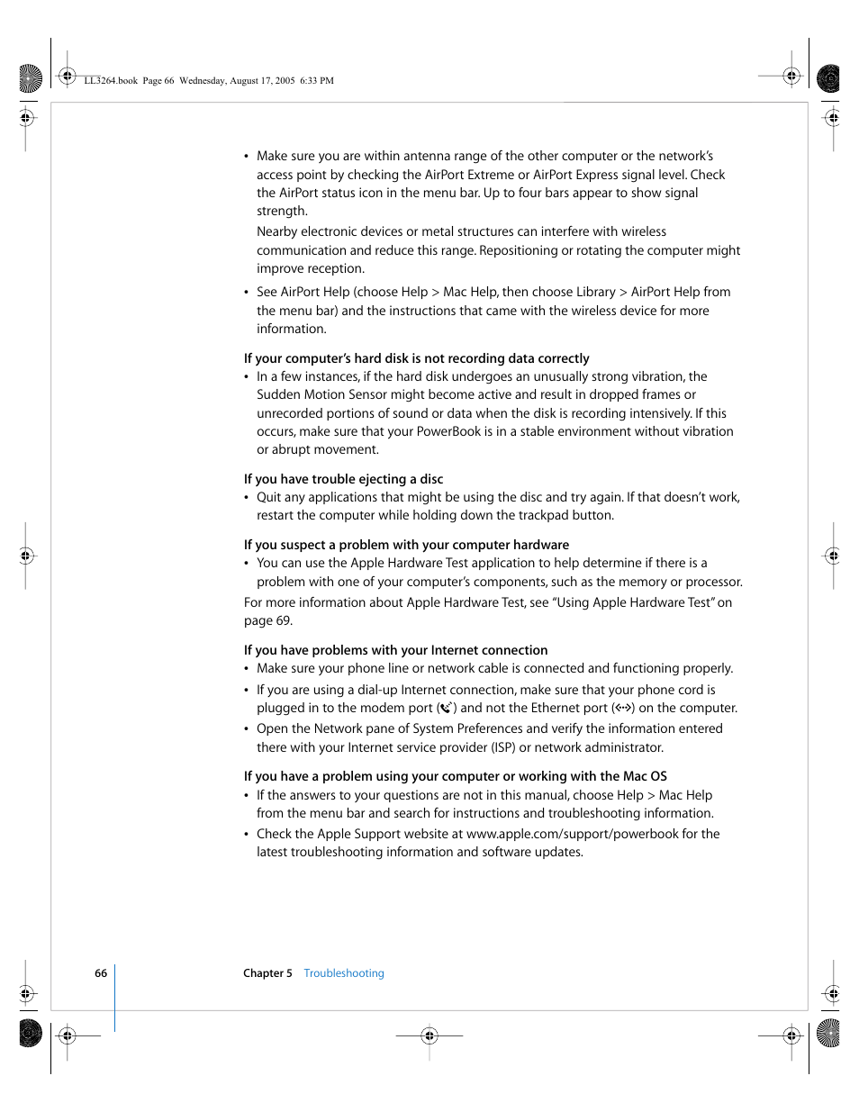 Apple PowerBook G4 (17-inch, Double Layer Super Drive) User Manual | Page 66 / 112