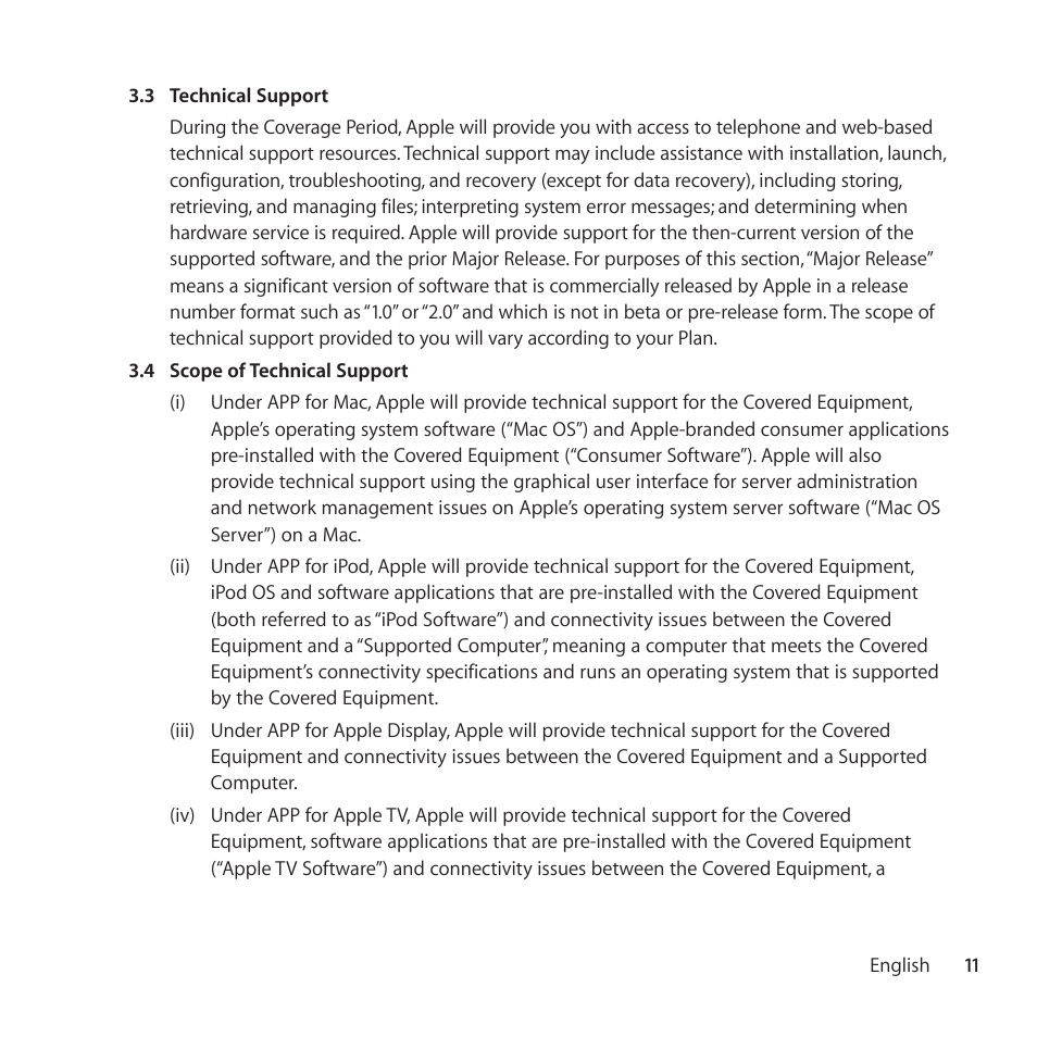 Apple AppleCare Protection Plan for iPod User Manual | Page 11 / 112