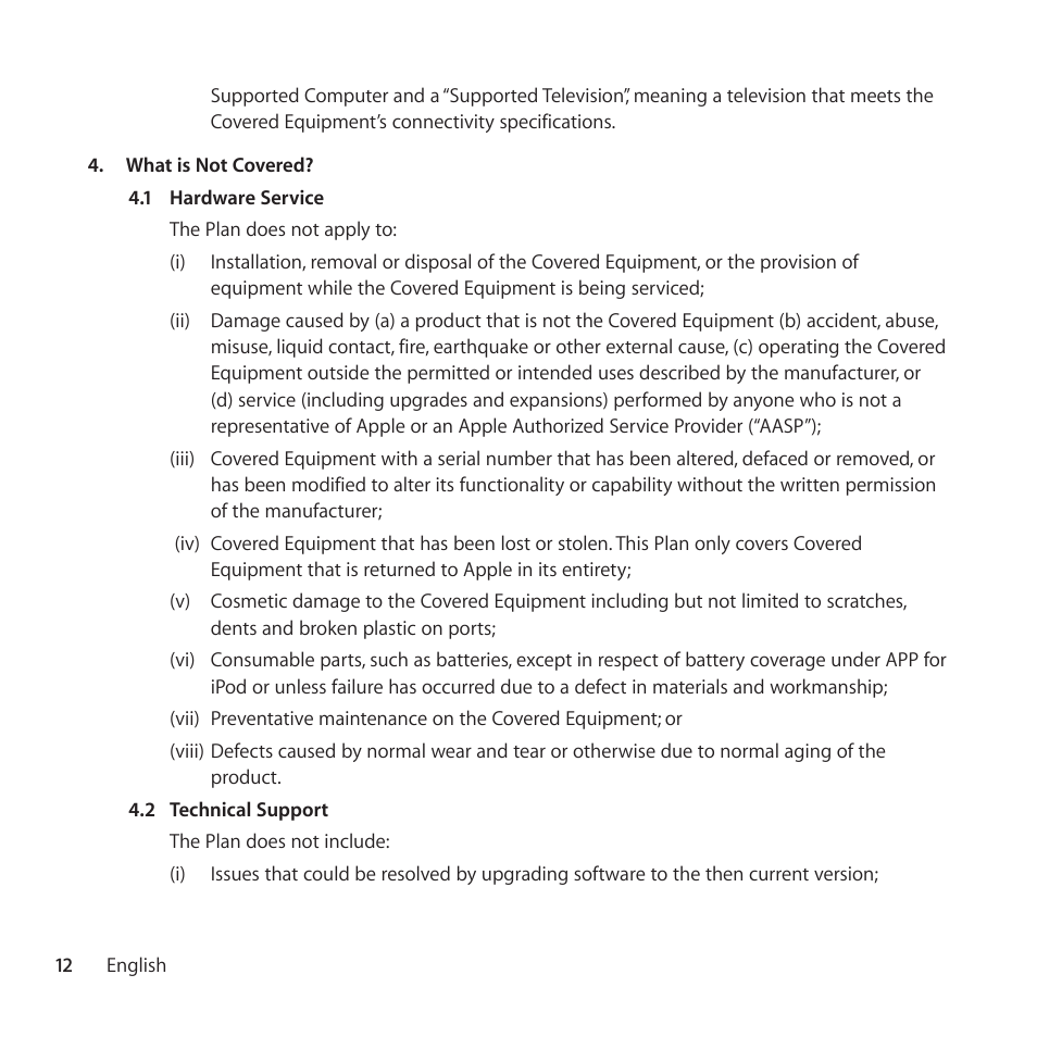 Apple AppleCare Protection Plan for iPod User Manual | Page 12 / 112