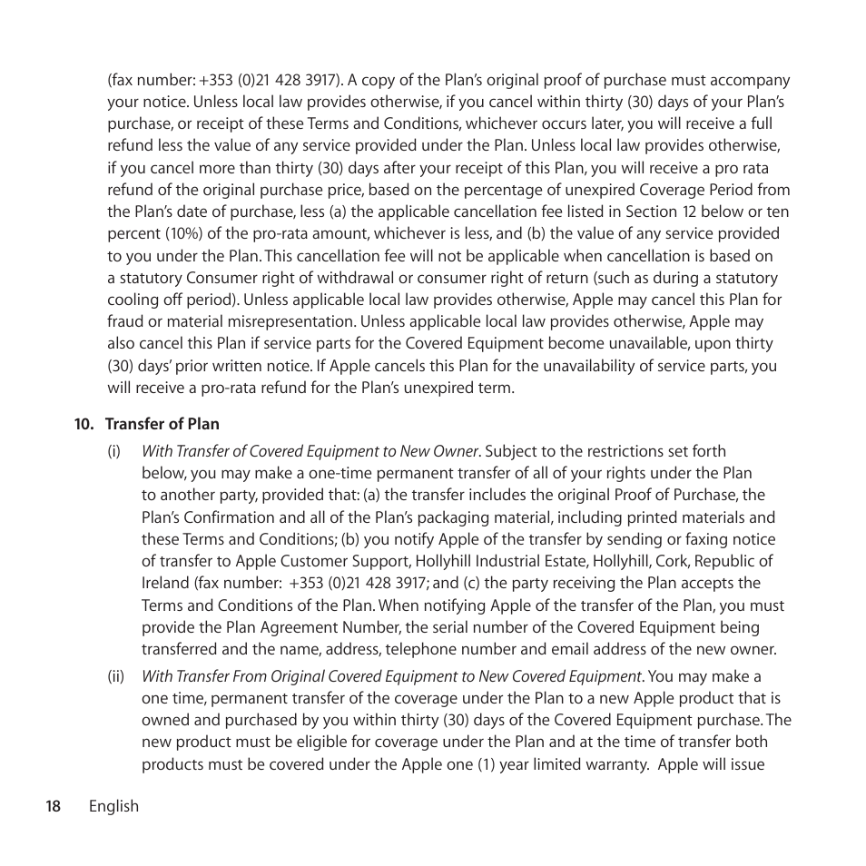 Apple AppleCare Protection Plan for iPod User Manual | Page 18 / 112