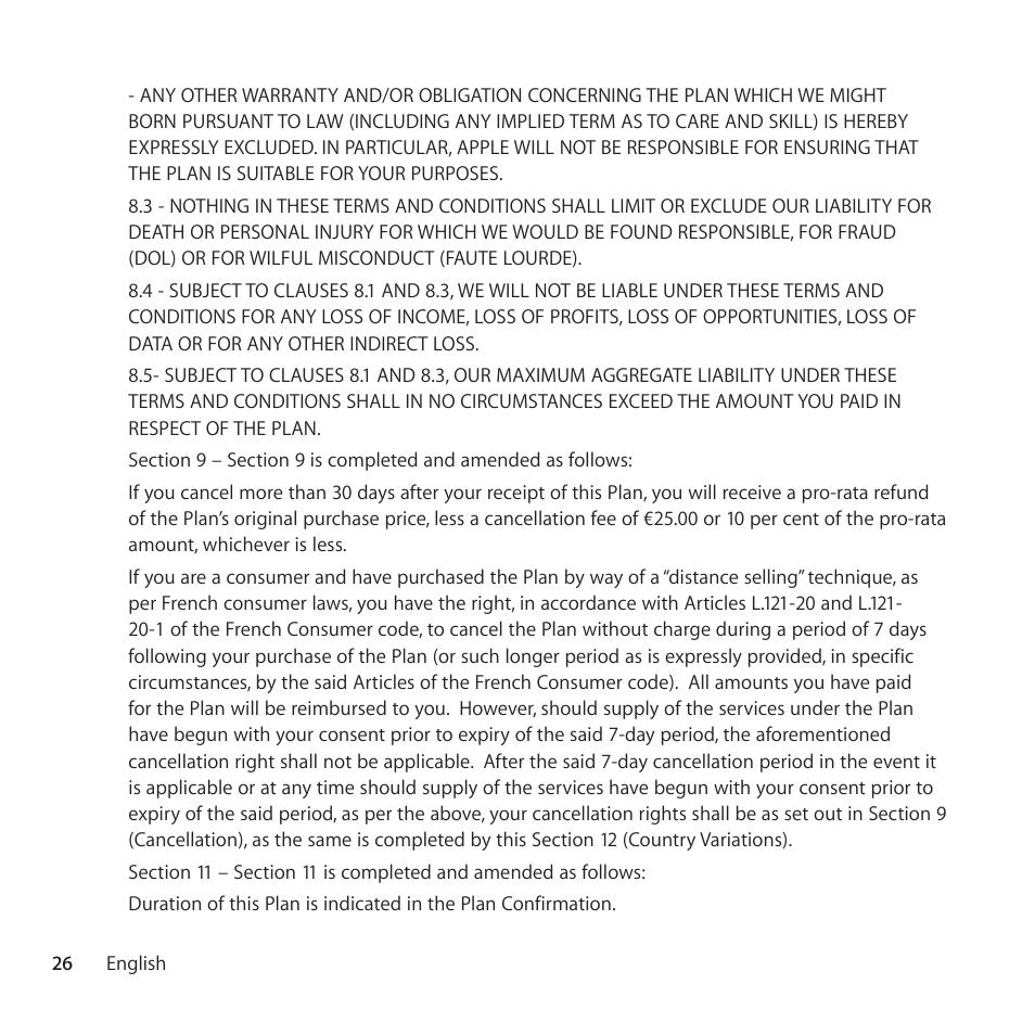 Apple AppleCare Protection Plan for iPod User Manual | Page 26 / 112