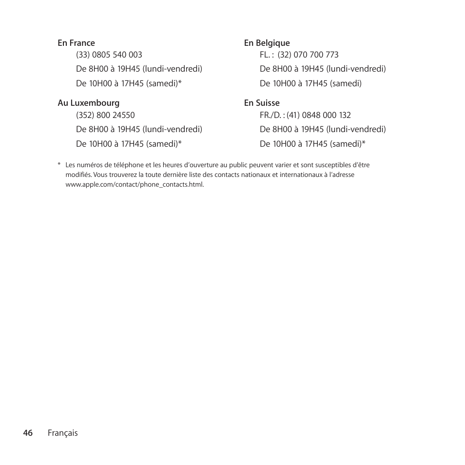 Apple AppleCare Protection Plan for iPod User Manual | Page 46 / 112