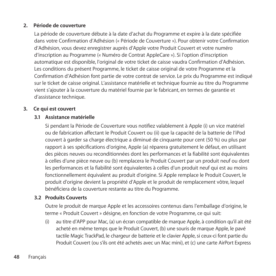 Apple AppleCare Protection Plan for iPod User Manual | Page 48 / 112