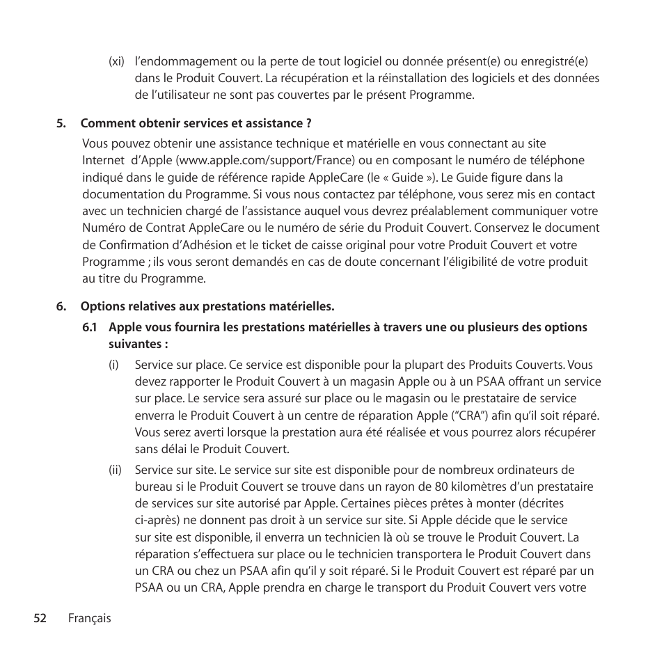 Apple AppleCare Protection Plan for iPod User Manual | Page 52 / 112