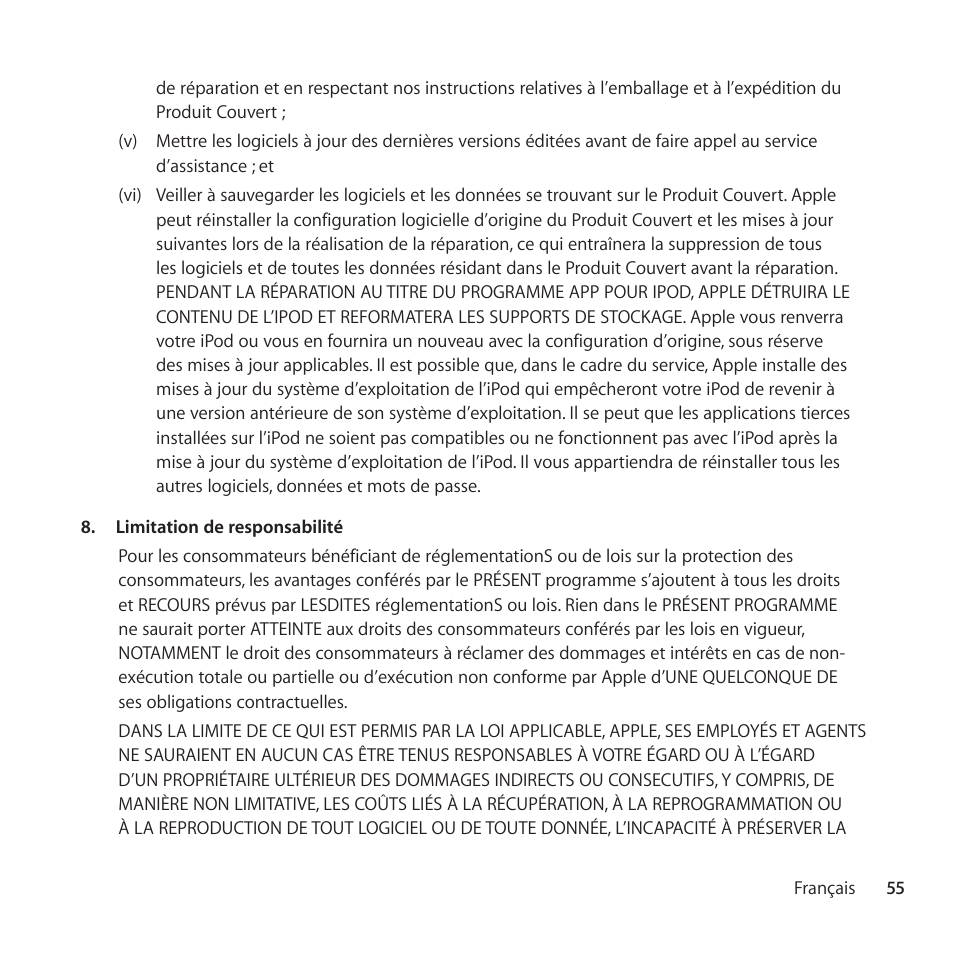 Apple AppleCare Protection Plan for iPod User Manual | Page 55 / 112