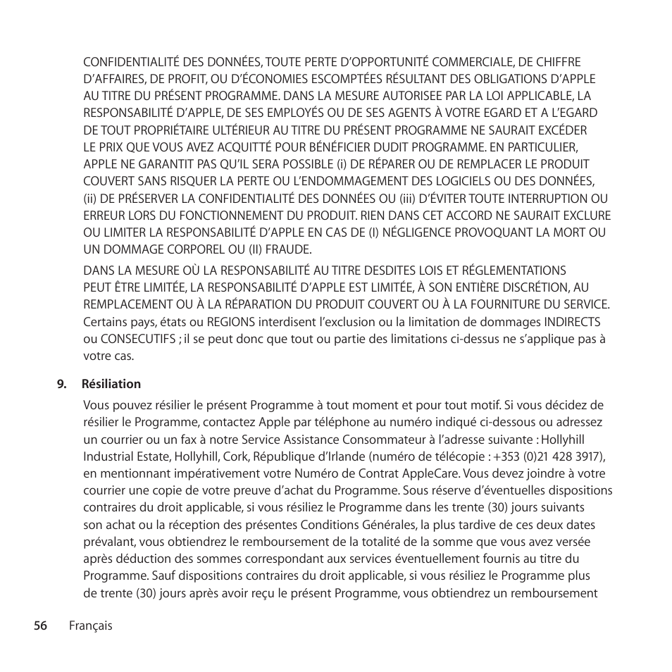 Apple AppleCare Protection Plan for iPod User Manual | Page 56 / 112