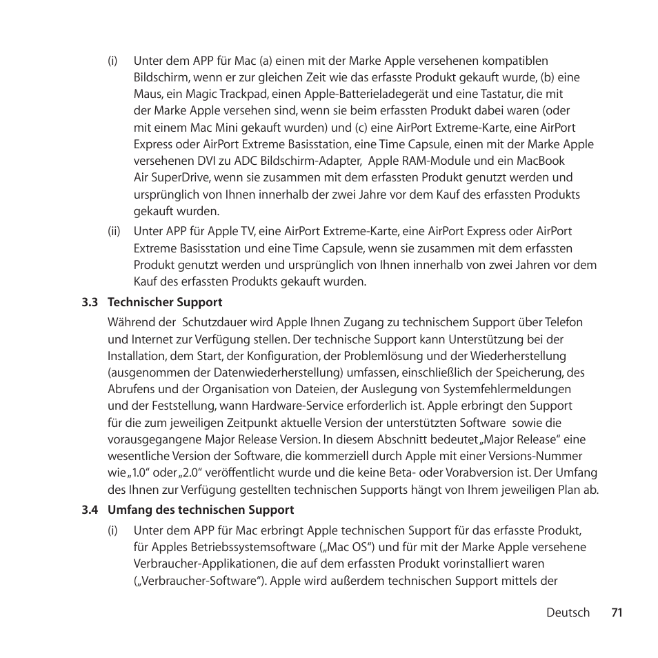 Apple AppleCare Protection Plan for iPod User Manual | Page 71 / 112