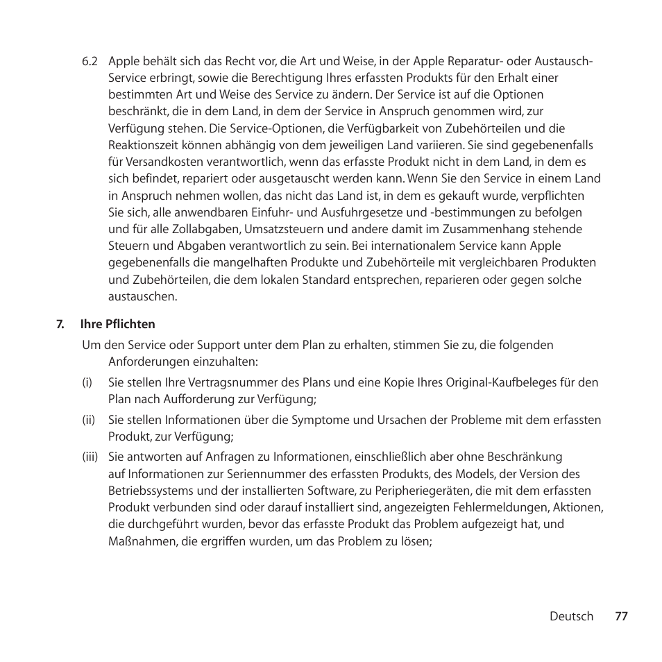 Apple AppleCare Protection Plan for iPod User Manual | Page 77 / 112