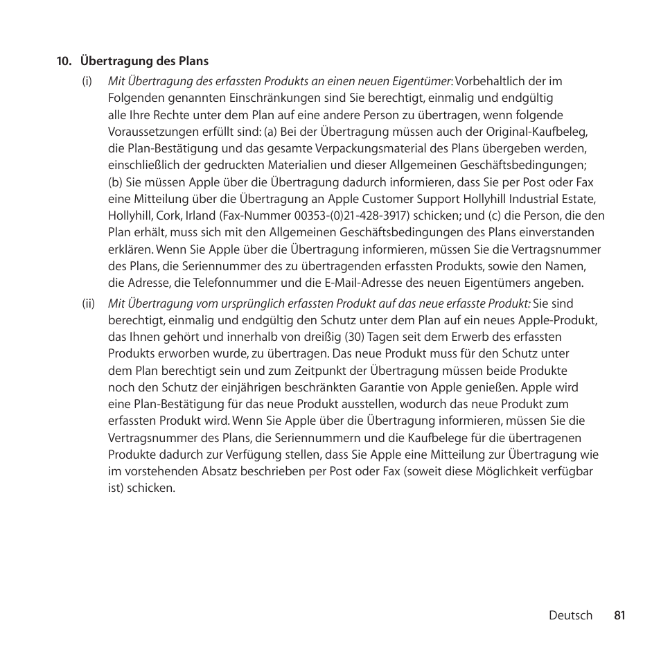 Apple AppleCare Protection Plan for iPod User Manual | Page 81 / 112