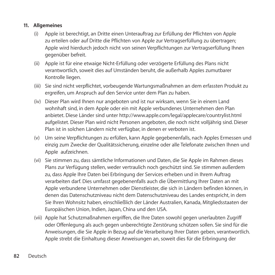 Apple AppleCare Protection Plan for iPod User Manual | Page 82 / 112