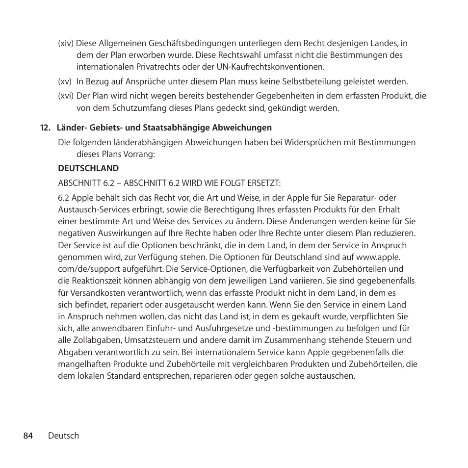 Apple AppleCare Protection Plan for iPod User Manual | Page 84 / 112