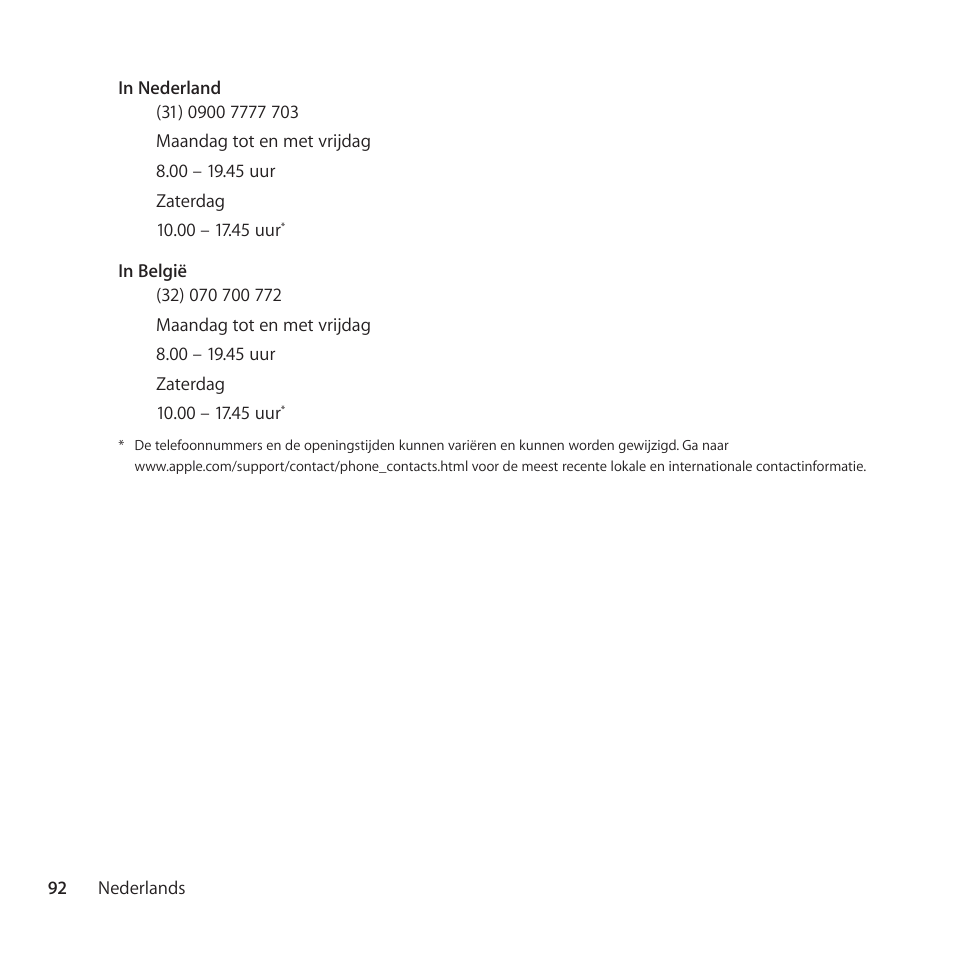 Apple AppleCare Protection Plan for iPod User Manual | Page 92 / 112