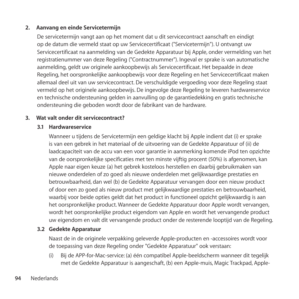 Apple AppleCare Protection Plan for iPod User Manual | Page 94 / 112