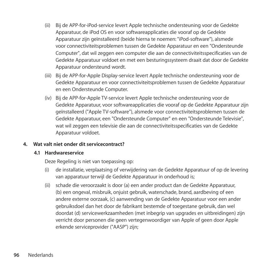 Apple AppleCare Protection Plan for iPod User Manual | Page 96 / 112