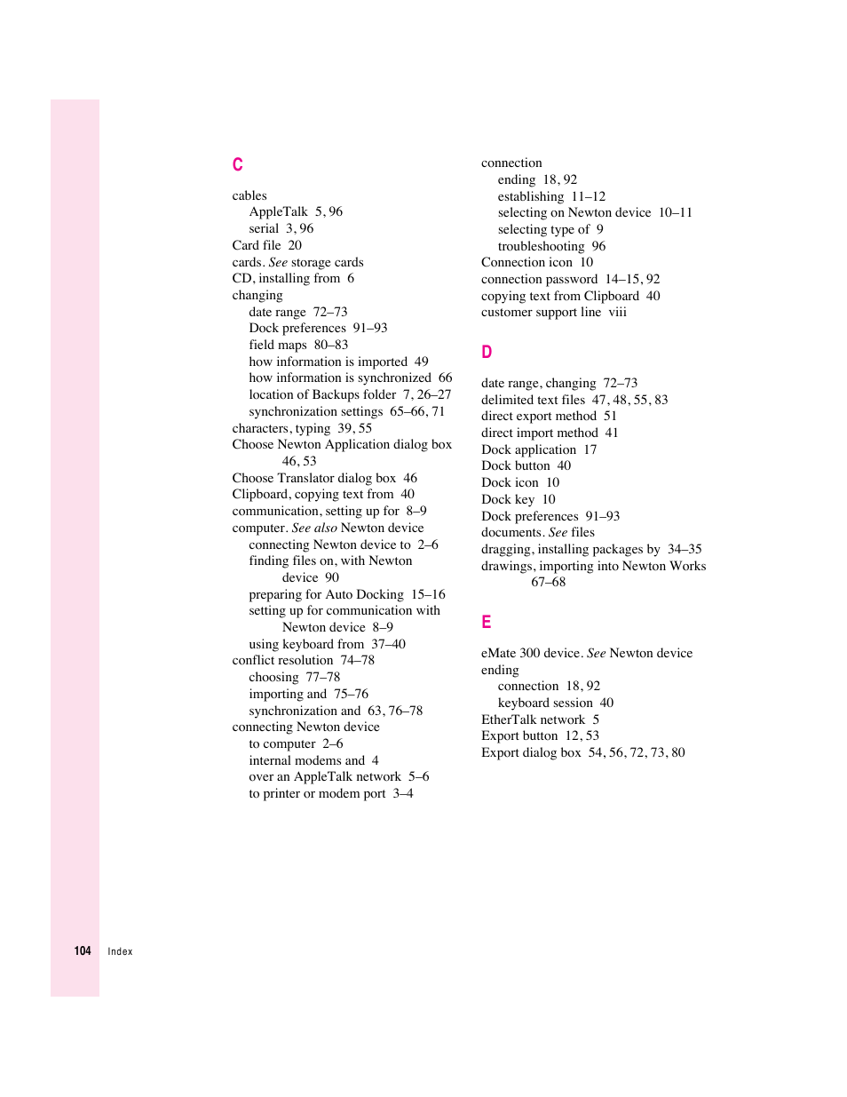 Apple Newton Connection Utilities (for Macintosh) User Manual | Page 104 / 117