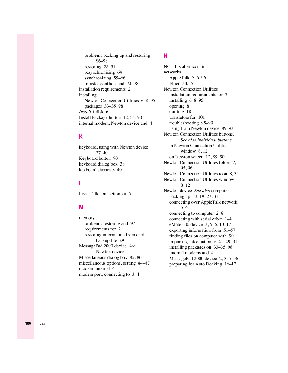Apple Newton Connection Utilities (for Macintosh) User Manual | Page 106 / 117