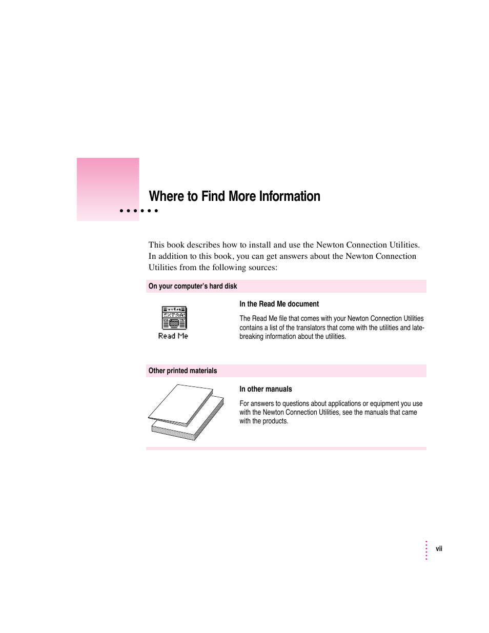 Where to find more information | Apple Newton Connection Utilities (for Macintosh) User Manual | Page 116 / 117