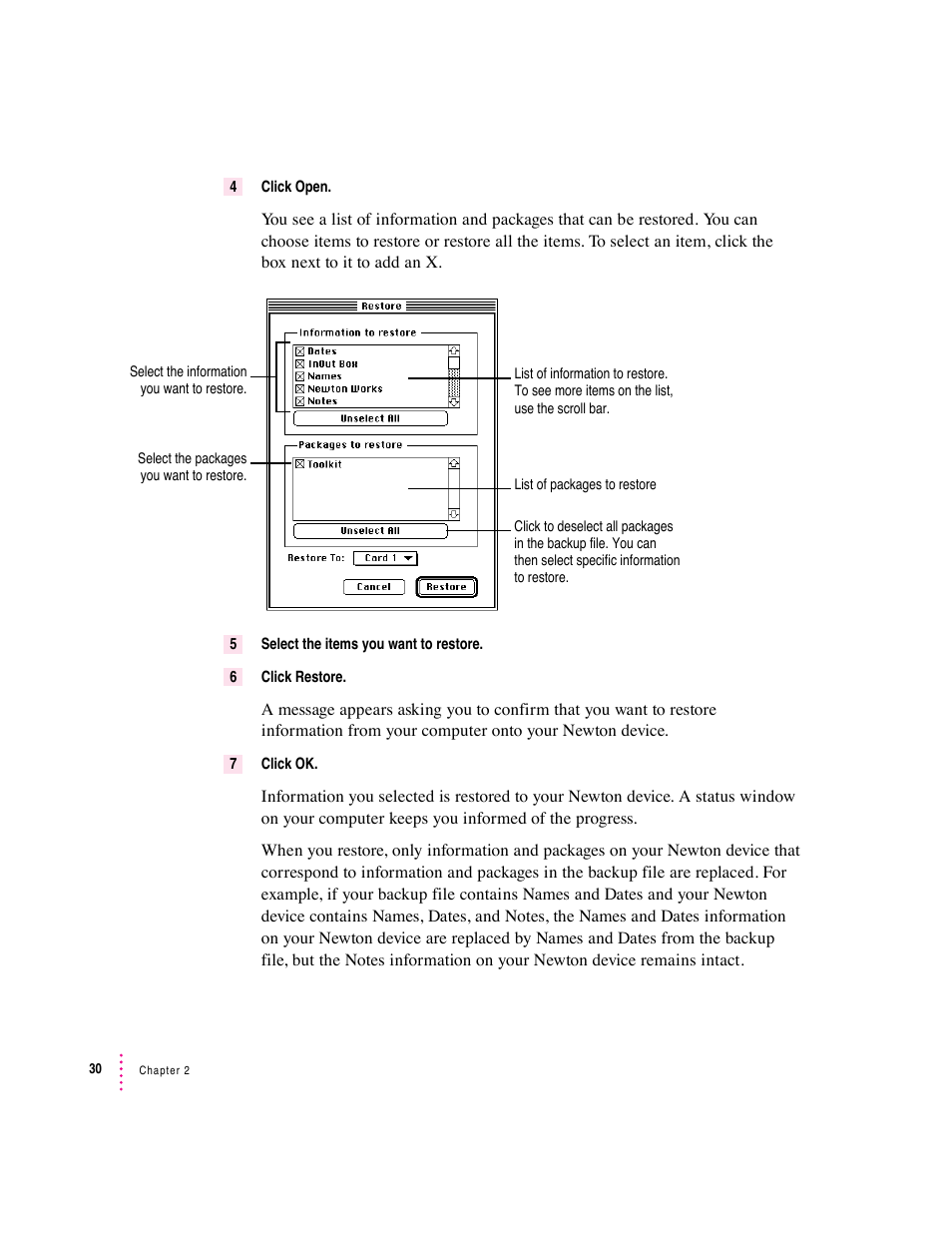 Apple Newton Connection Utilities (for Macintosh) User Manual | Page 30 / 117