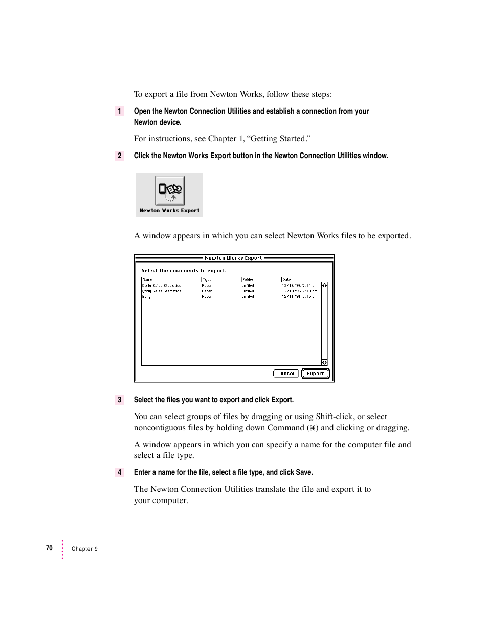 Apple Newton Connection Utilities (for Macintosh) User Manual | Page 70 / 117