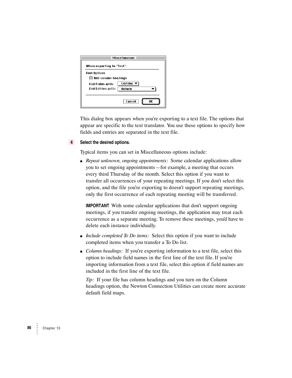 Apple Newton Connection Utilities (for Macintosh) User Manual | Page 86 / 117