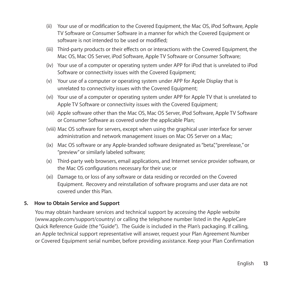 Apple AppleCare Protection Plan for iPod User Manual | Page 13 / 104