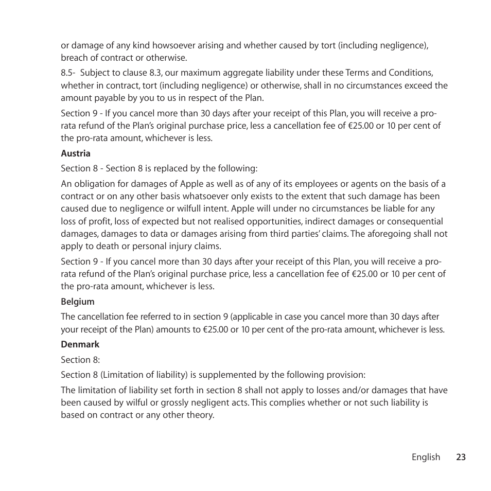 Apple AppleCare Protection Plan for iPod User Manual | Page 23 / 104
