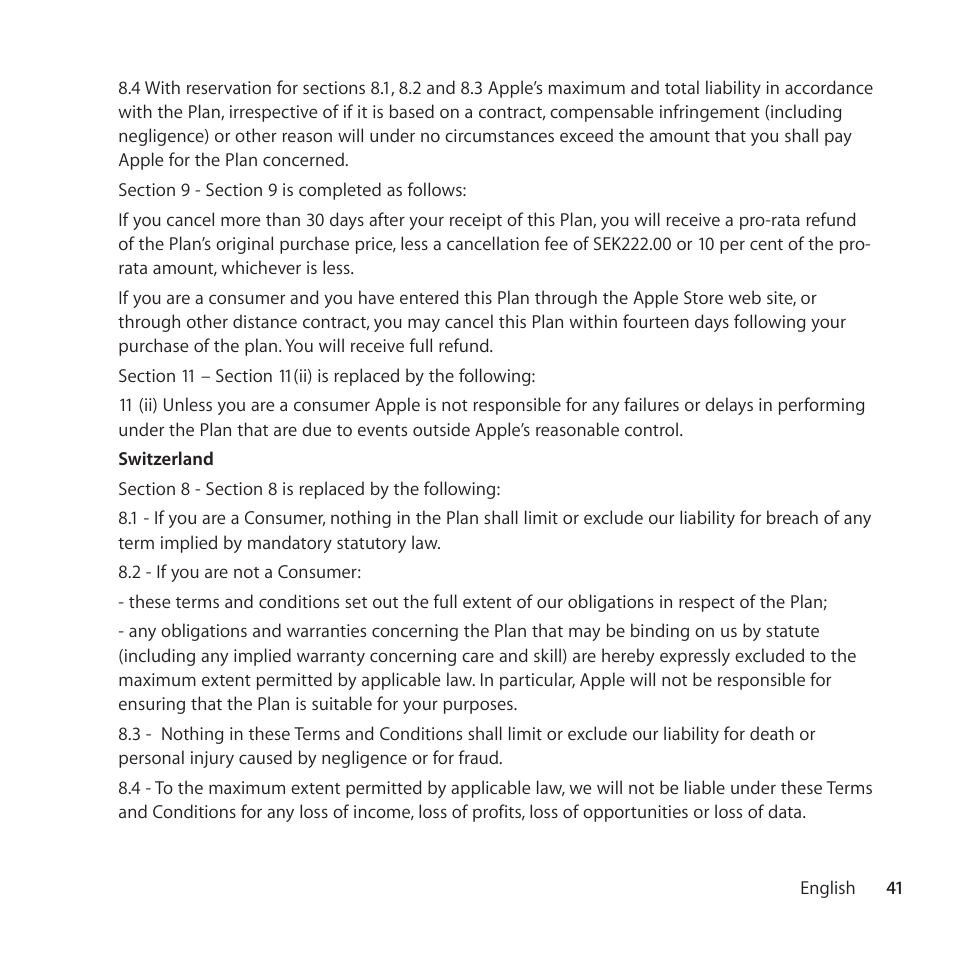 Apple AppleCare Protection Plan for iPod User Manual | Page 41 / 104