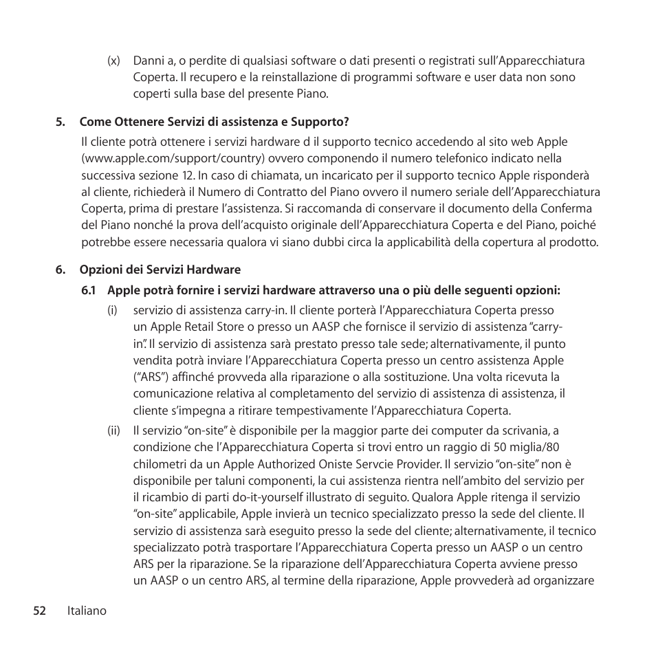 Apple AppleCare Protection Plan for iPod User Manual | Page 52 / 104