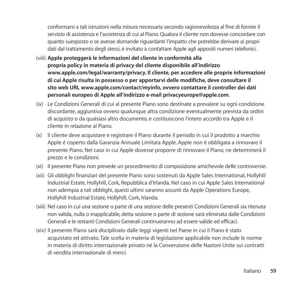Apple AppleCare Protection Plan for iPod User Manual | Page 59 / 104