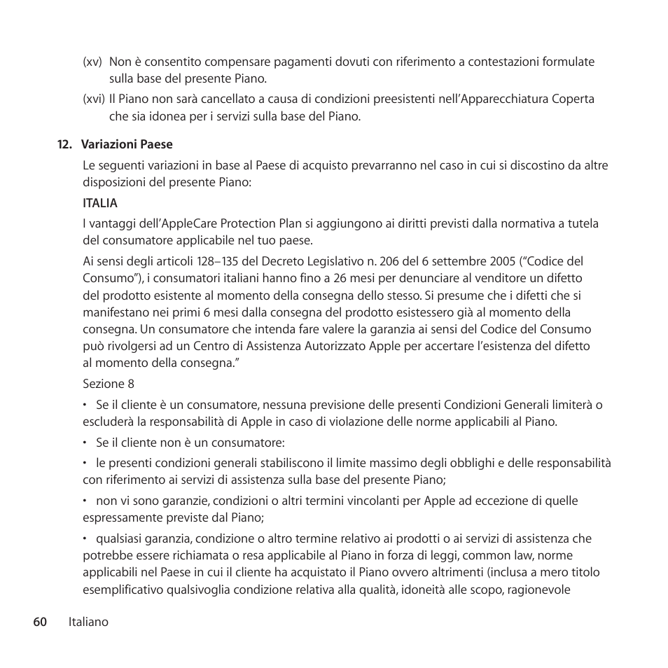 Apple AppleCare Protection Plan for iPod User Manual | Page 60 / 104