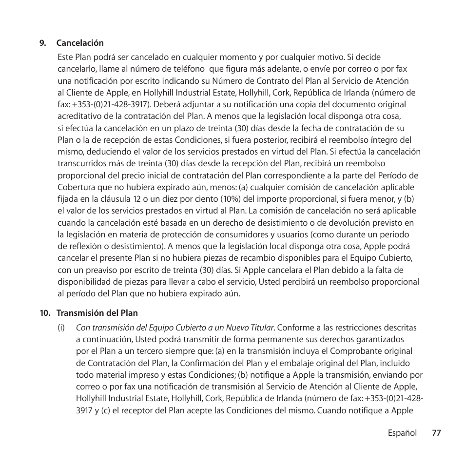 Apple AppleCare Protection Plan for iPod User Manual | Page 77 / 104