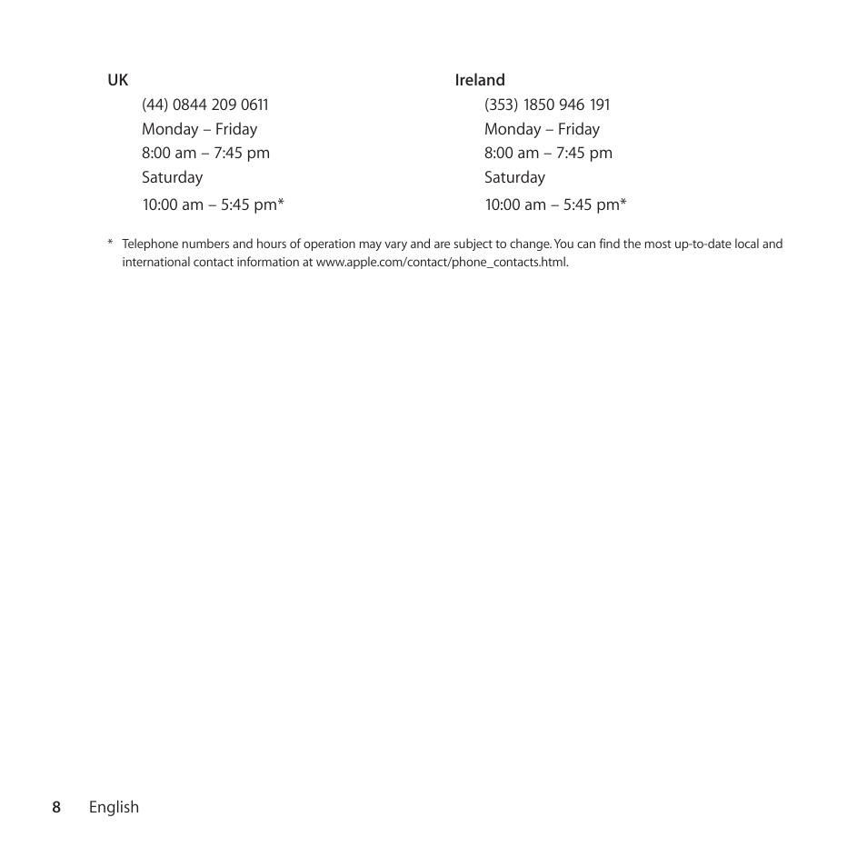 Apple AppleCare Protection Plan for iPod User Manual | Page 8 / 104