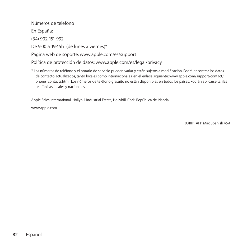 Apple AppleCare Protection Plan for iPod User Manual | Page 82 / 104
