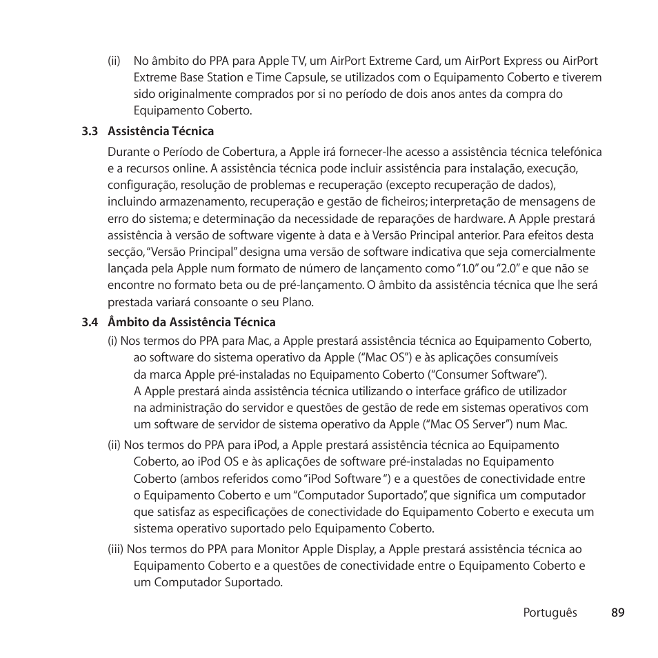 Apple AppleCare Protection Plan for iPod User Manual | Page 89 / 104