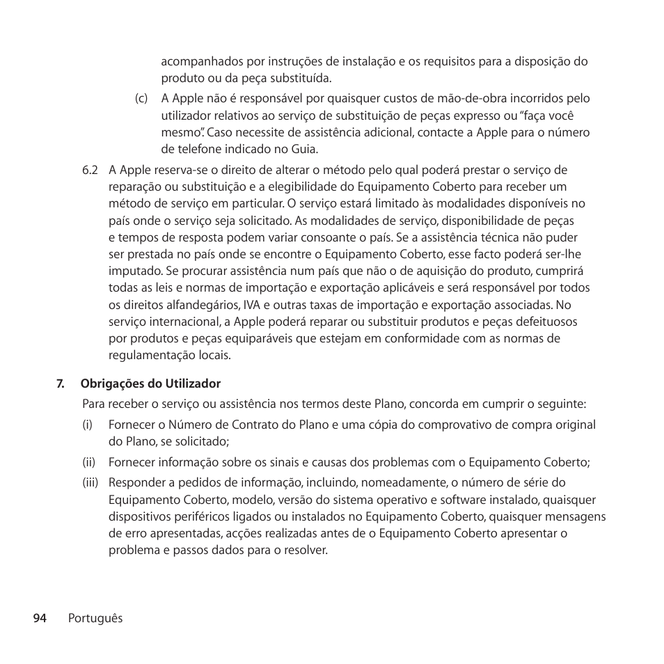 Apple AppleCare Protection Plan for iPod User Manual | Page 94 / 104