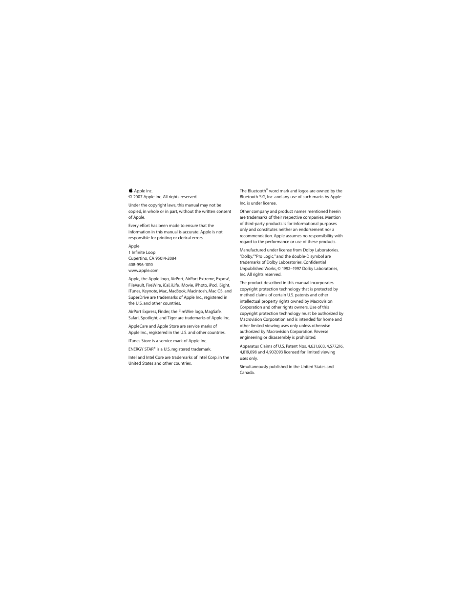 Apple MacBook Pro (Mid 2007, 2.4/2.2 GHz) User Manual | Page 79 / 80