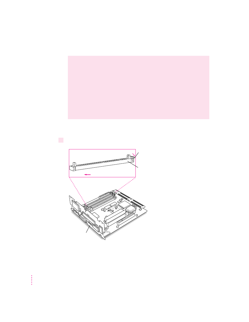 Installing dimms or a high performance module, Installing a dram dimm | Apple Power Macintosh 5400 series User Manual | Page 158 / 185