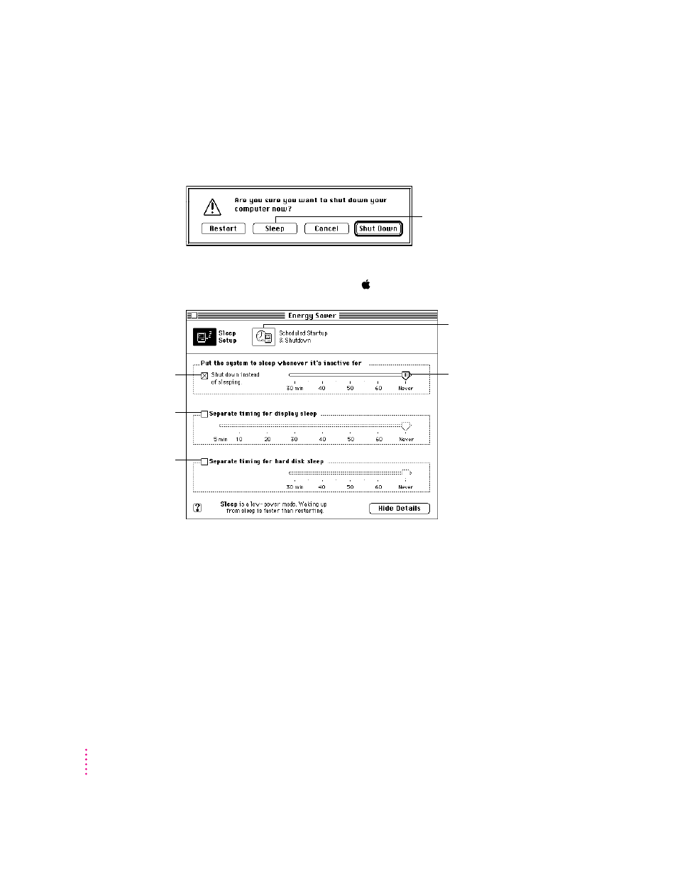 Waking your computer from sleep | Apple Power Macintosh 5400 series User Manual | Page 34 / 185