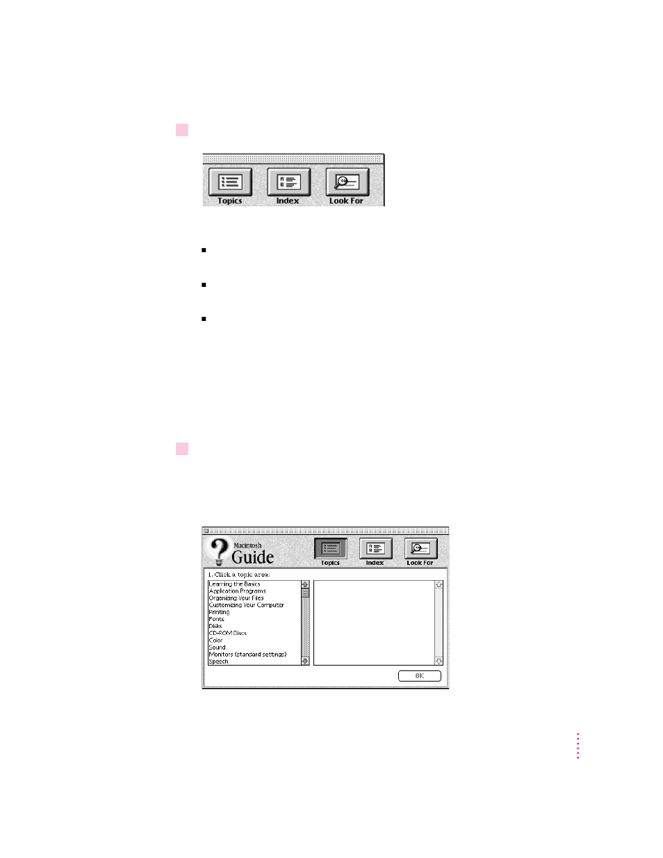 Getting answers with the topics button | Apple Power Macintosh 5400 series User Manual | Page 45 / 185