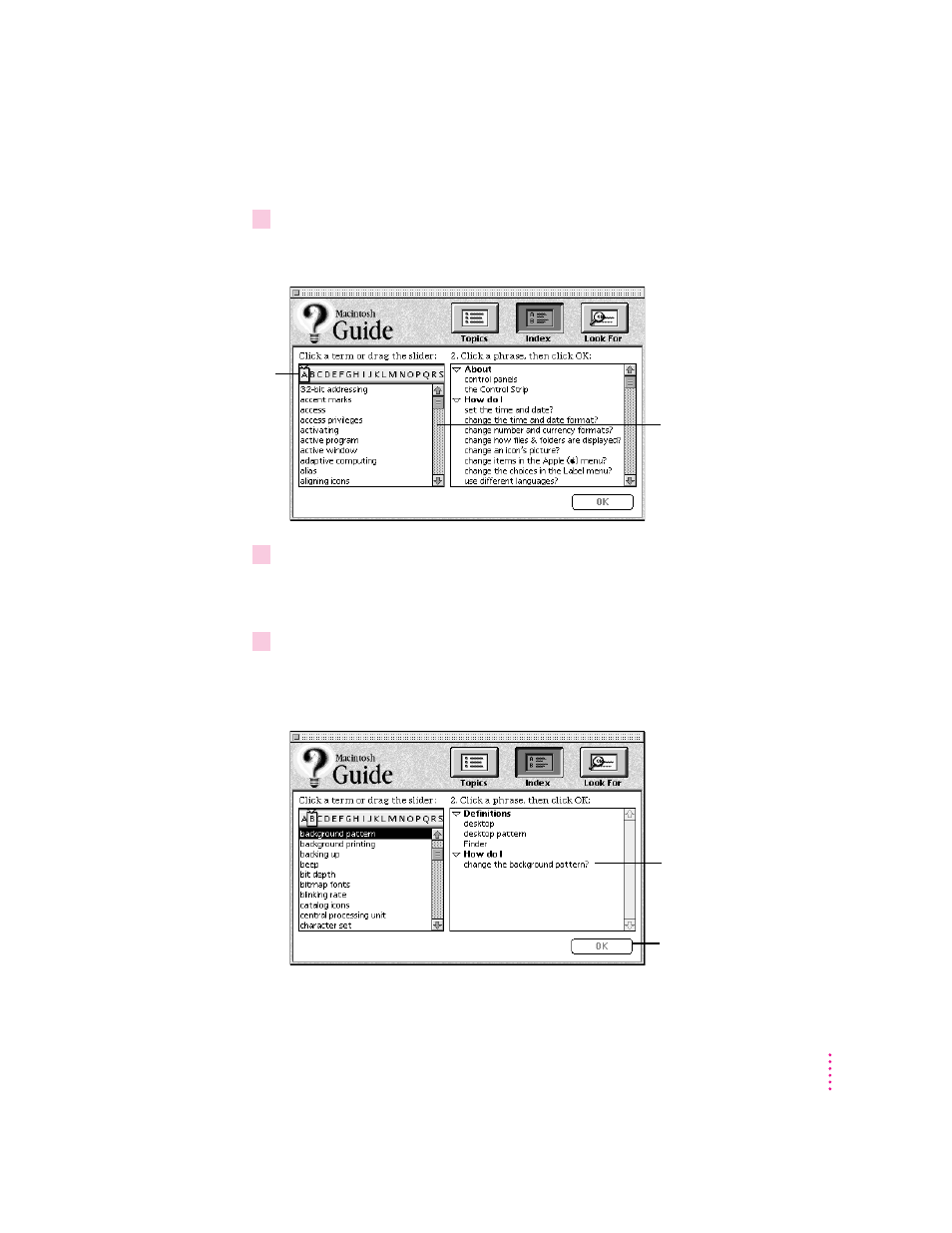 Getting answers with the index button | Apple Power Macintosh 5400 series User Manual | Page 47 / 185