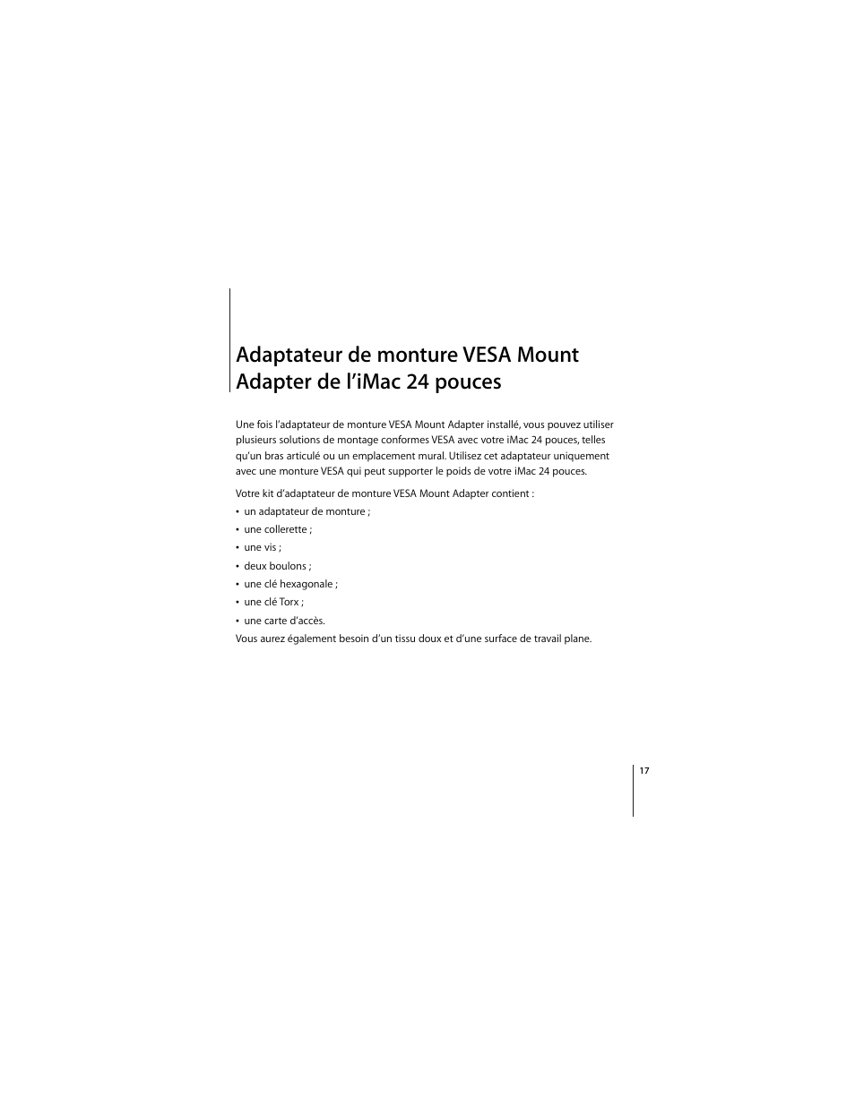 Apple iMac 24-inch (late 2006) VESA Mount Adapter User Manual | Page 17 / 60