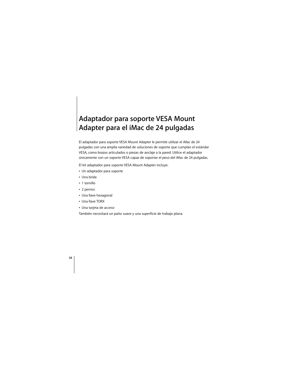 Apple iMac 24-inch (late 2006) VESA Mount Adapter User Manual | Page 34 / 60