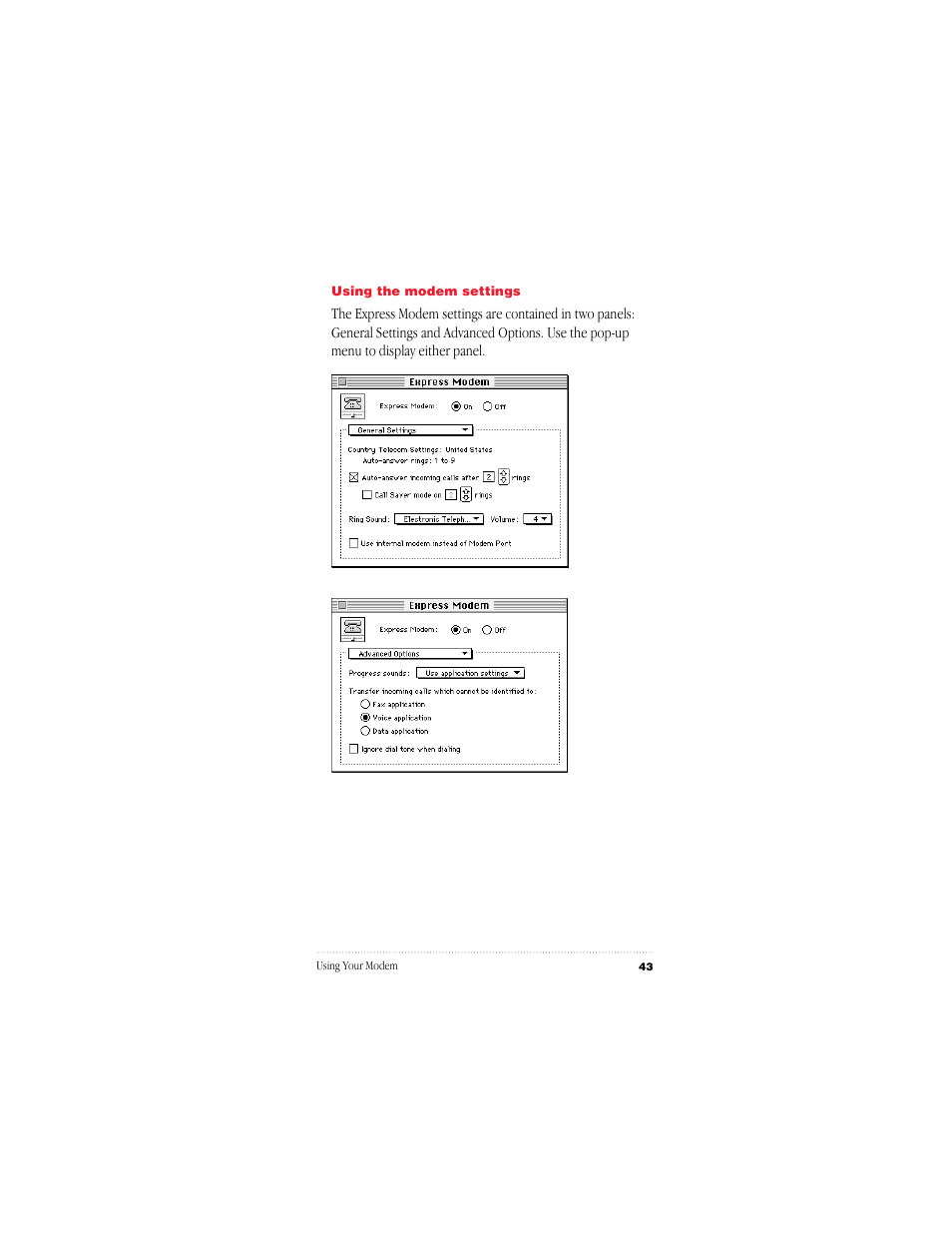 Apple GeoPort Telecom Adapter Kit User Manual | Page 43 / 112