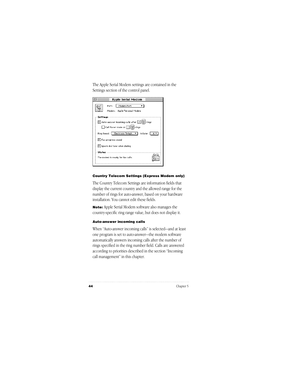 Apple GeoPort Telecom Adapter Kit User Manual | Page 44 / 112