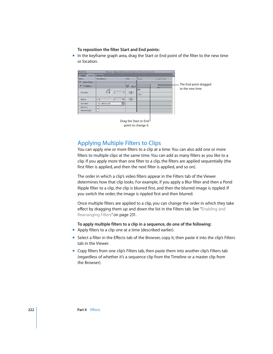 Applying multiple filters to clips, P. 222) | Apple Final Cut Pro 6 User Manual | Page 1007 / 2033