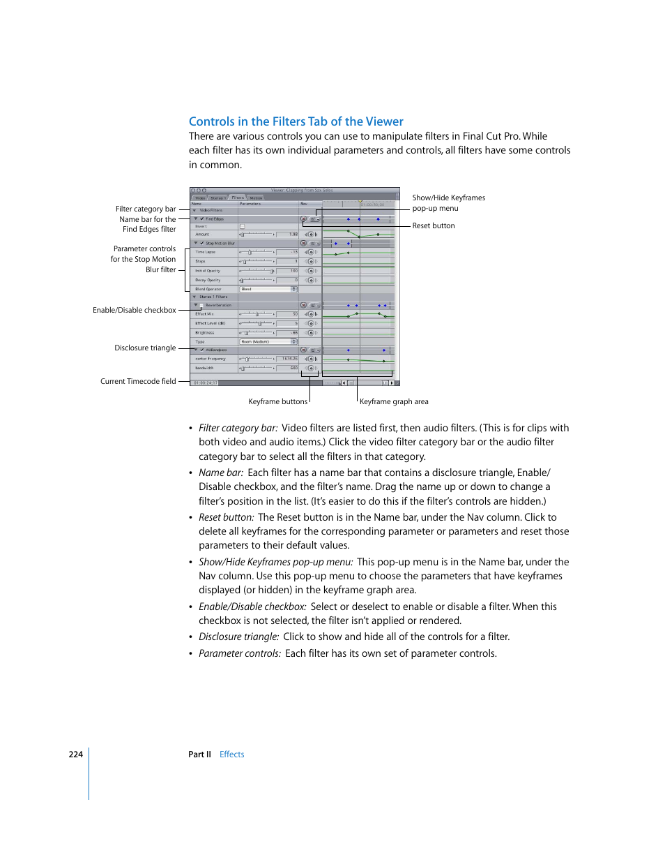 Controls in the filters tab of the viewer | Apple Final Cut Pro 6 User Manual | Page 1009 / 2033